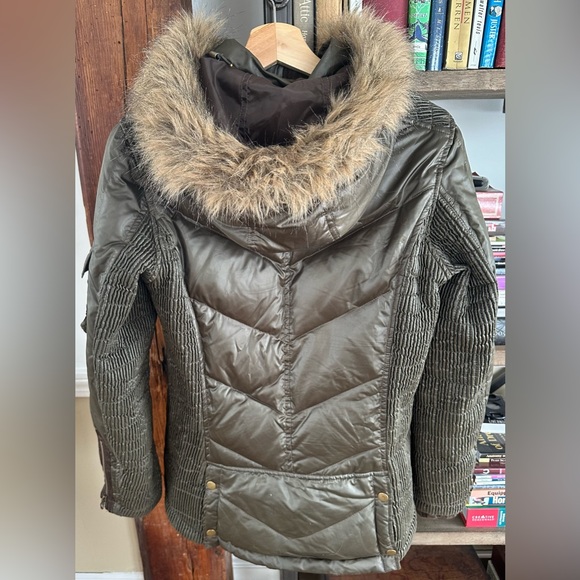 Good Rider Womens Small Ultimate Olive Green Brown Puffer Down Casual Jacket - Picture 2 of 6